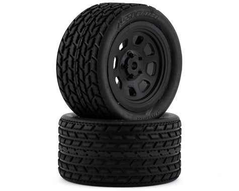 Team Associated SR10 Pre-Mounted Street Stock Tires w/Rear Wheels (2)