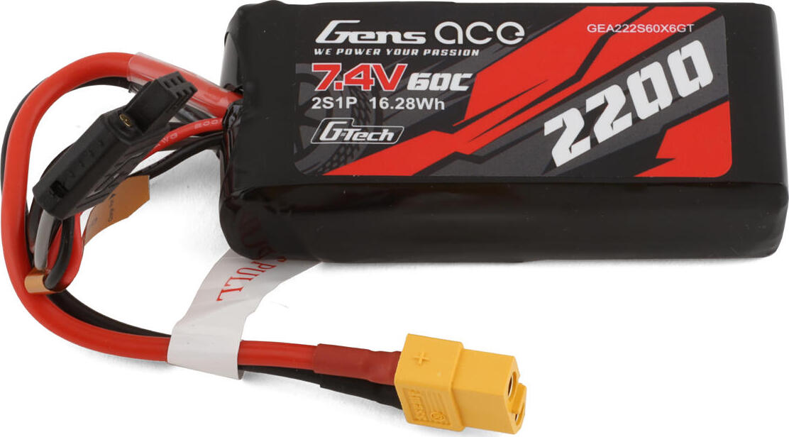 Gens Ace 2S G-Tech Smart LiPo Battery 60C (7.4V/2200mAh) w/XT-60 Connector