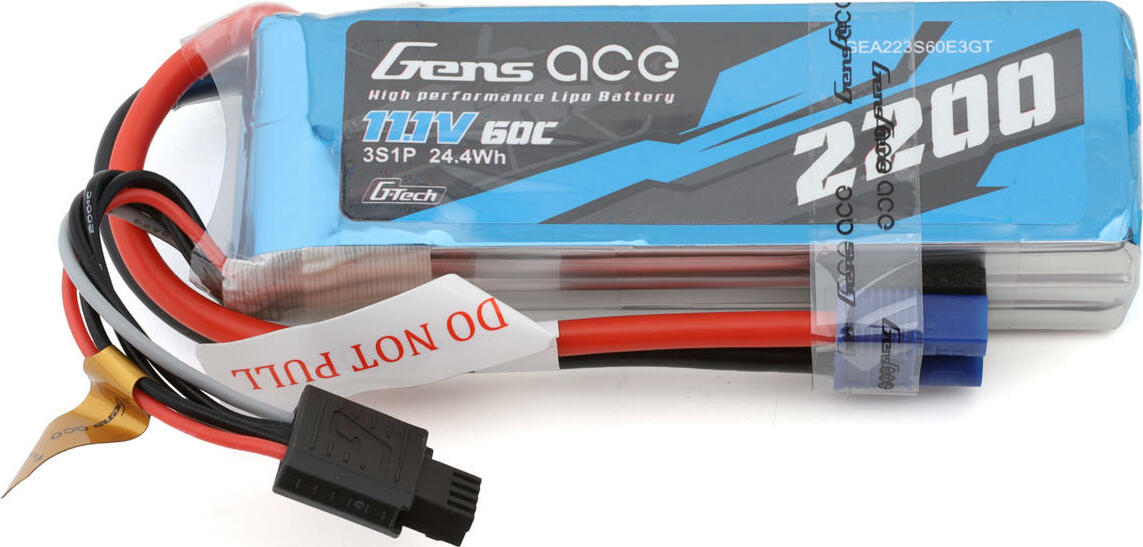 Gens Ace G-Tech Smart 3S LiPo Battery 60C (11.1V/2200mAh) with EC3 Connector