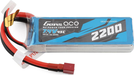 Gens Ace 2s LiPo Battery 45C (7.4V/2200mAh)