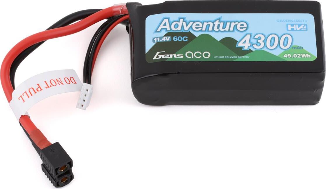 Gens Ace Adventure 3s LiHv Battery Pack 60C (11.4V/4300mAh)