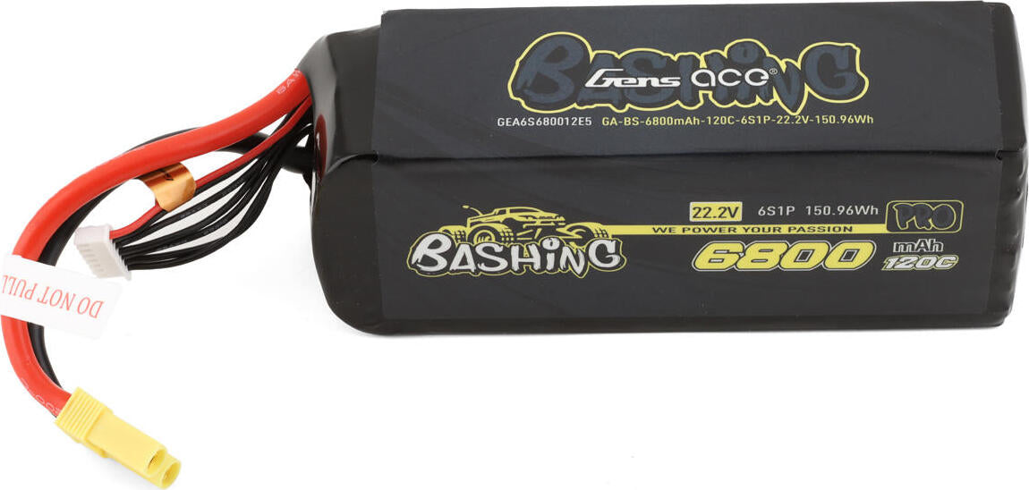 Gens Ace 6S Bashing Pro LiPo Battery Pack 120C (22.2V/6800mAh)