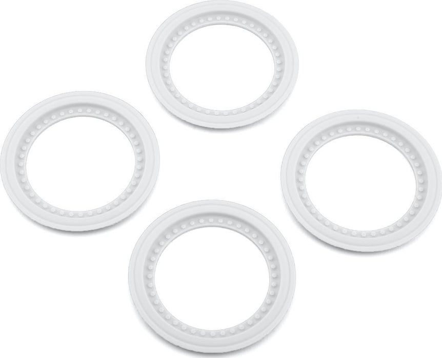 JConcepts Tribute Monster Truck Wheel Mock Beadlock Rings (White) (4)