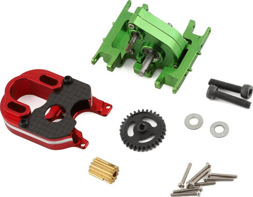 NEXX Racing SCX24 2204 Motor Mount & Conversion Gearbox Set (Green/Red)