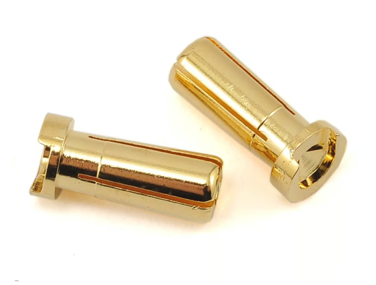 ProTek RC Low Profile 5mm "Super Bullet" Solid Gold Connectors (2 Male)