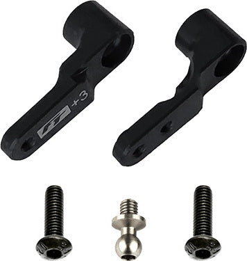 FT Aluminum Steering Bellcrank +3mm, Black