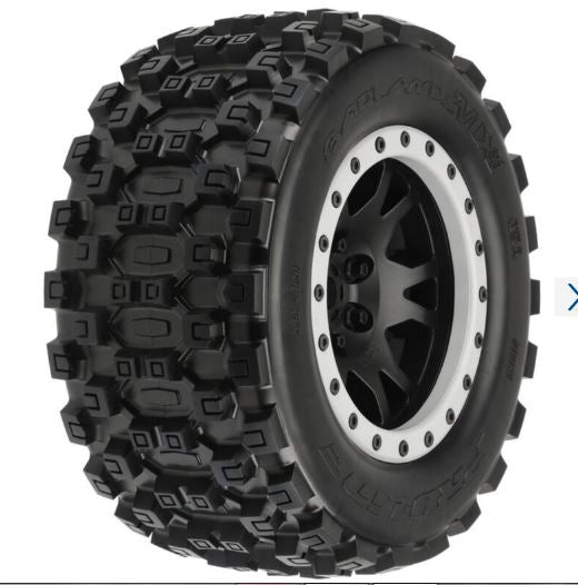 1/5 Badlands MX43 Pro-Loc F/R X-MAXX MTD 24mm Blk/Gry Impulse (2)