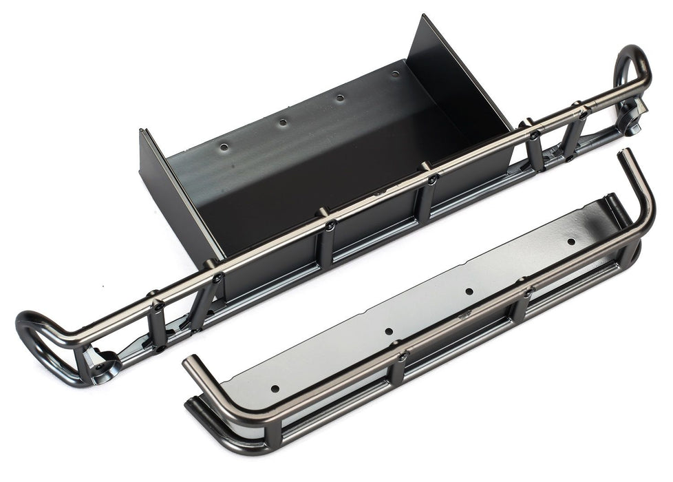 Bumper, rear/ bumper extension (satin black chrome-plated)