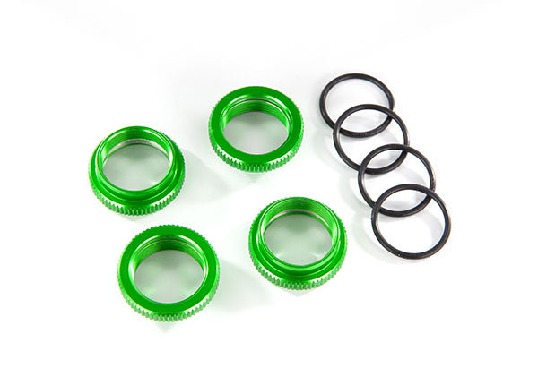 Spring retainer (adjuster), green-anodized aluminum, GT-Maxx® shocks (4) (assembled with o-ring)