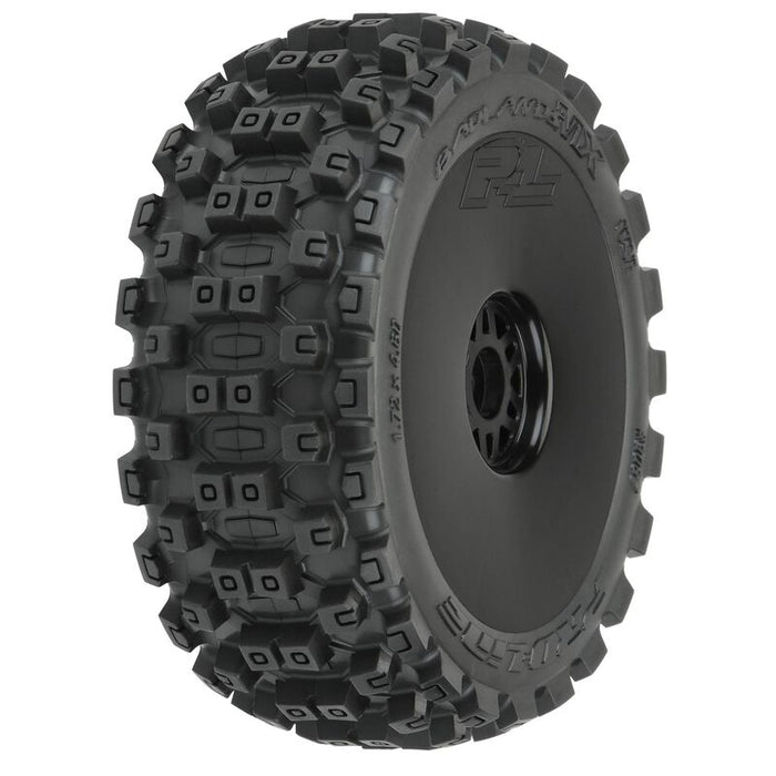 1/8 Badlands MX M2 Front/Rear Buggy Tires Mounted 17mm Black (2)