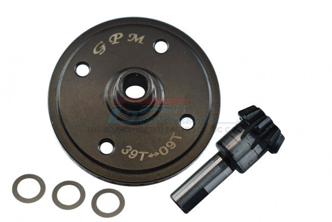 KRATON 6S BLX Monster Truck Chrome Steel Differential Bevel Gear 39T & Pinion Gear 09T (AR310497)