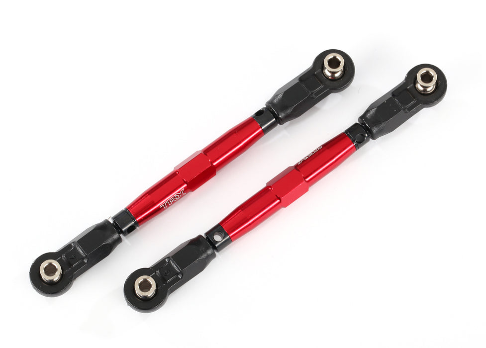 Toe links, front (TUBES red-anodized, 7075-T6 aluminum, stronger than titanium) (88mm) (2)/ rod ends, rear (4)/ rod ends, front (4)/ aluminum wrench (1)