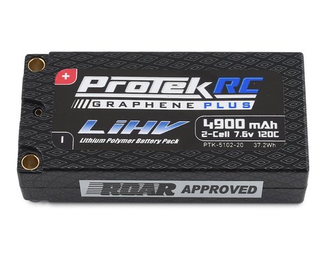 ProTek RC 2S 120C Low IR Si-Graphene + HV Shorty LiPo Battery (7.6V/4900mAh) w/5mm Connectors (ROAR Approved)