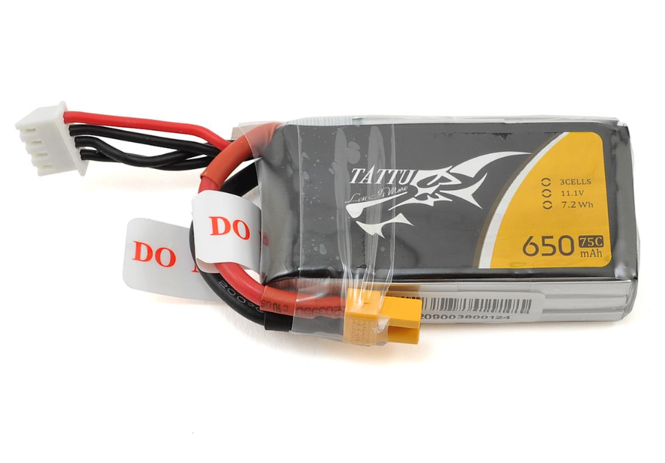 Tattu 3s LiPo Battery 75C (11.1V/650mAh) w/XT-30 Connector
