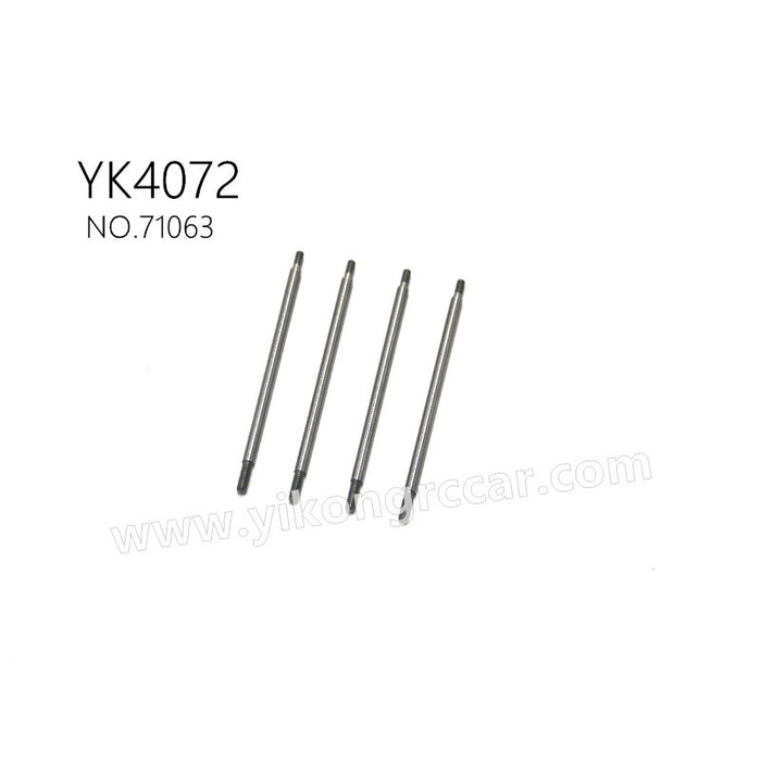 Shock Absorber Shaft (Long) Parts for YIKONG DF7 YK4072 RC Car
Brand Name: YIKONG;
Item Number: 71063;
Compatible models: YK4072, YK4072 Pro;
Package list: 4Pcs;
Material: Metal;