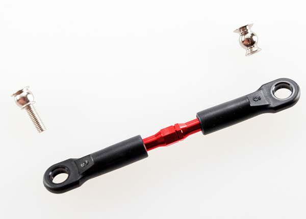 Turnbuckle, aluminum (red-anodized), camber link, front, 39mm (1) (assembled w/rod ends)/ hollow balls (2) (See part 3741X for complete camber link set)