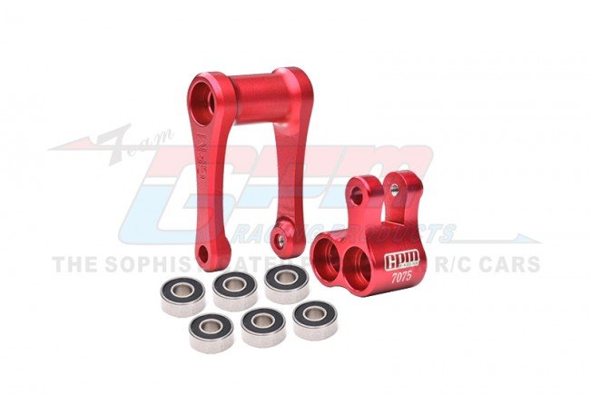 PROMOTO-MX MOTORCYCLE Aluminum 7075-T6 Aluminum Knuckle & Pull Rod (Larger Inner Bearings) RED LOS264001