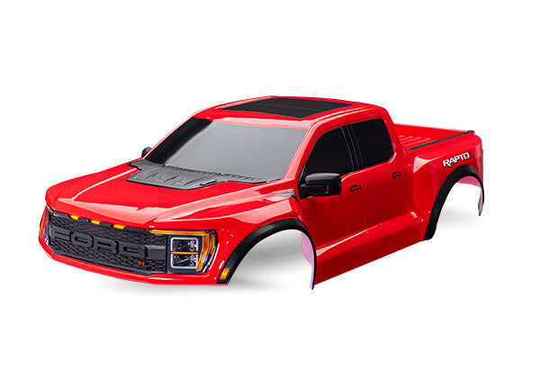 Body, Ford Raptor R, complete (red) (includes grille, tailgate trim, side mirrors, decals, & clipless mounting) (requires #10124 & 10125 body mounts)