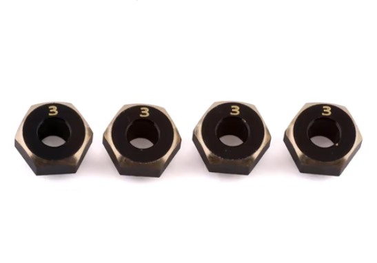 Samix SCX24 Brass Hex Adapter (4) (3mm)
