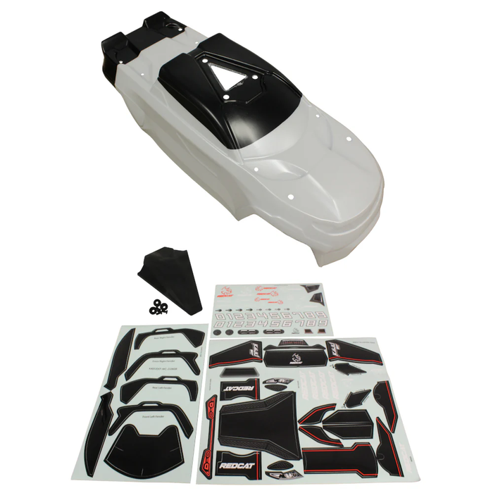 RER14464 1/8th Truck Body W/ Roof Skid Kit(White)(1pc)
