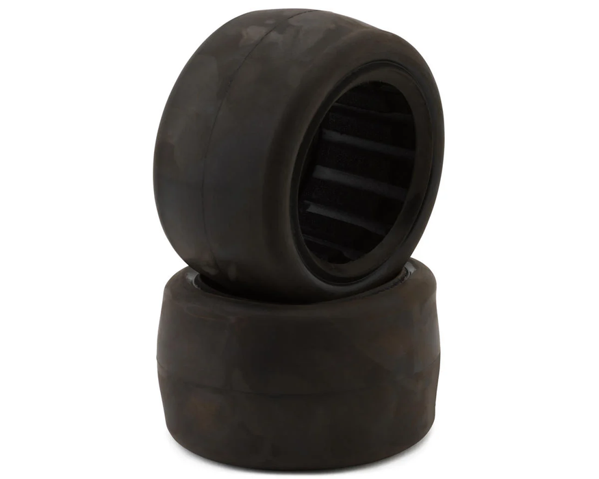 Raw Speed RC Slick Low Pro 2.2" 1/10 Rear Oval Tires (2) (Soft - Long Wear) w/Foam Inserts