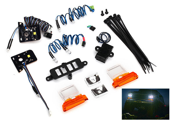 LED light set (contains headlights, tail lights, side marker lights, & distribution block) (fits #8010 body, requires #8028 power supply)
