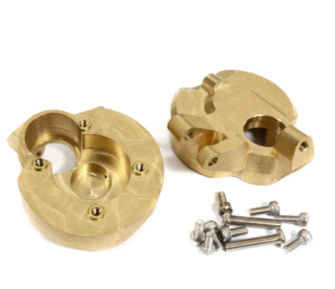CNC Machined Brass 95g Each Portal Cover (2) Steering Blocks for Axial SCX10 III