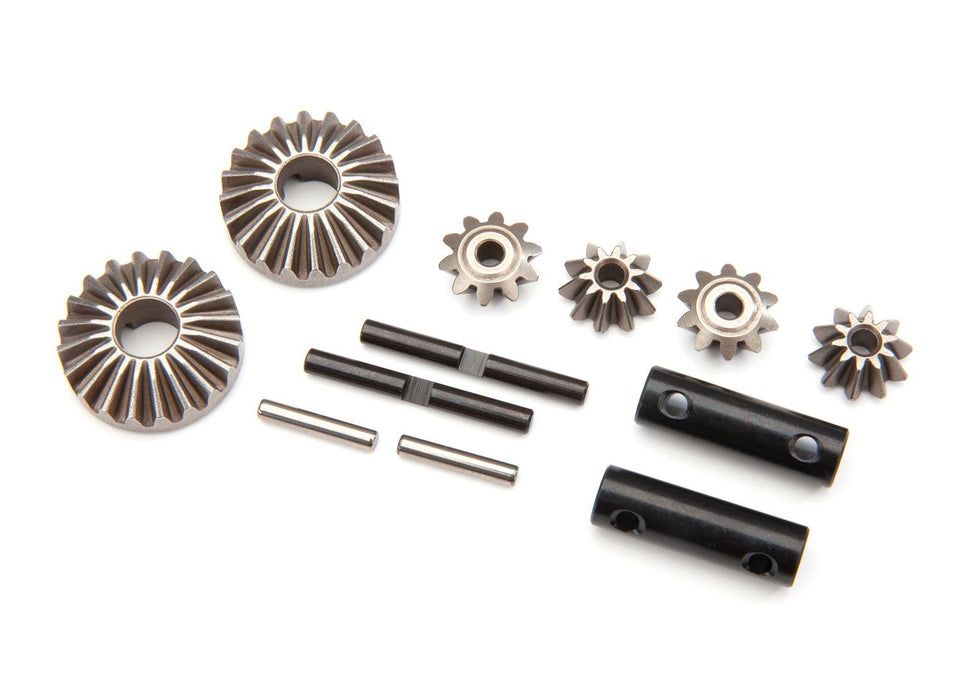 Gear set, differential (output gears (2)/ spider gears (4)/ spider gear shaft (2)/ output shaft (2)/ 2.5X13.8 pin (2))