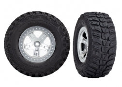 Tires & wheels, assembled, glued (SCT satin chrome, beadlock style wheels, Kumho tires, foam inserts) (2) (4WD front/rear, 2WD rear only)
