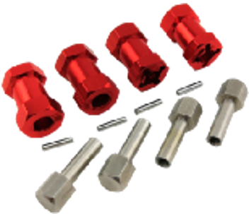 Wheel Hex Adaptor Extensions 12x25mm (Red)
