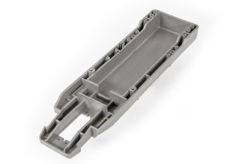 Main chassis (gray) (164mm long battery compartment) (fits both flat and hump style battery packs) (use only with #3626R ESC mounting plate)