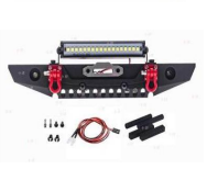 AZTAB RC Crawler Metal Front Bumper with Lights Bar