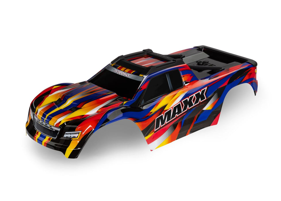 Body, Maxx®, yellow (painted, decals applied) (fits Maxx® with extended chassis (352mm wheelbase))