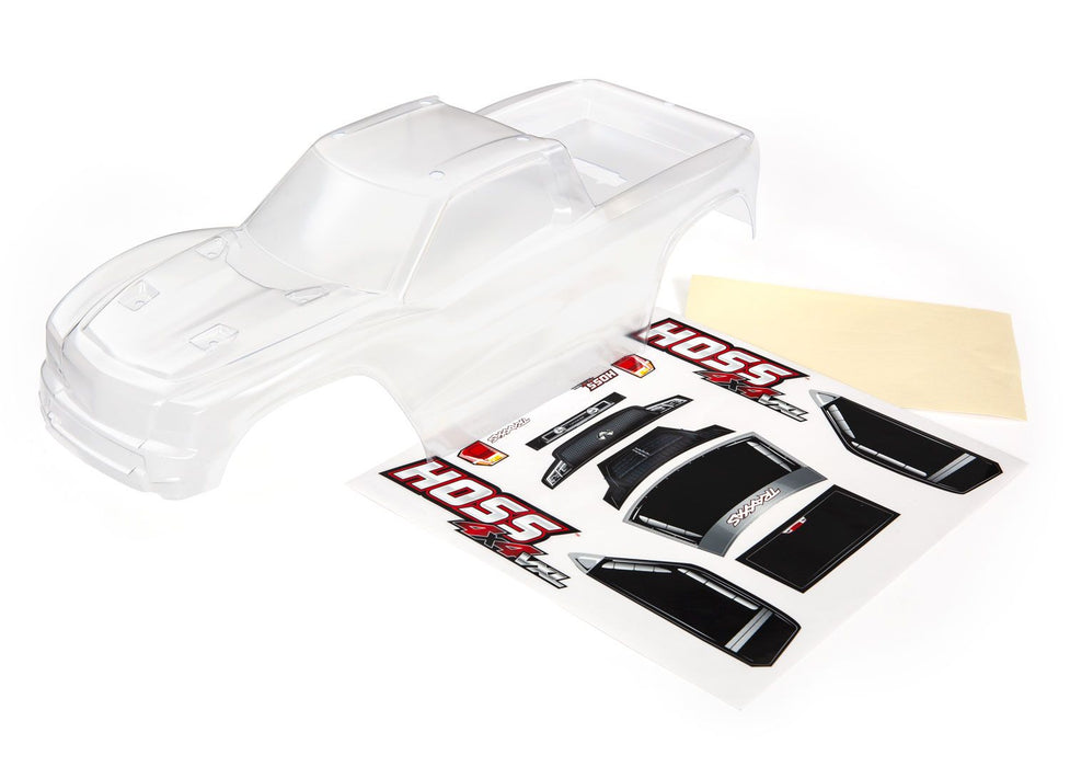 Body, Hoss™ 4X4 (clear, requires painting)/ window, grille, lights decal sheet