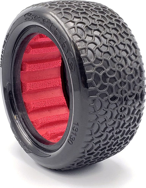 1/10 Scribble Rear 2.2 Tires, Clay with Red Inserts (20): Buggy