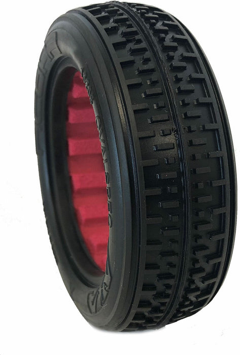 1/10 Rebar Front 2WD Tires, Soft with Red Inserts (2): Buggy