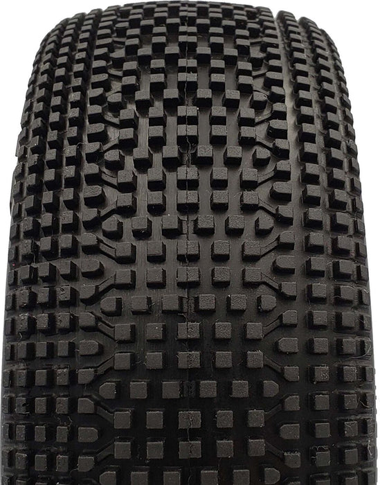 1/8 2AB Soft Long Wear Pre-Mounted Tires, White EVO Wheels (2): Buggy