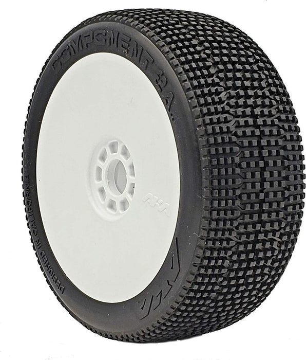1/8 2AB Soft Long Wear Pre-Mounted Tires, White EVO Wheels (2): Buggy