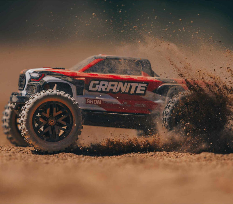 1/18 GRANITE GROM MEGA 380 Brushed 4X4 Monster Truck RTR with Battery & Charger, Red