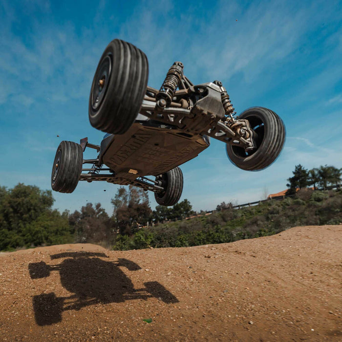 TYPHON GROM MEGA 380 Brushed 4X4 Small Scale Buggy RTR with Battery & Charger, Blue/Silver