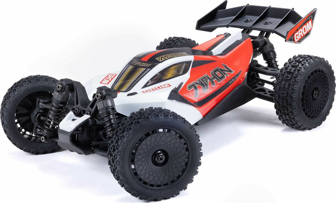 TYPHON GROM MEGA 380 Brushed 4X4 Small Scale Buggy RTR with Battery & Charger, Red/White
