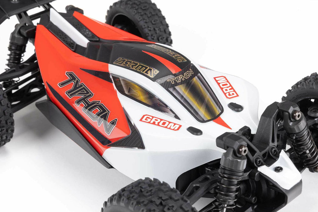 TYPHON GROM MEGA 380 Brushed 4X4 Small Scale Buggy RTR with Battery & Charger, Red/White