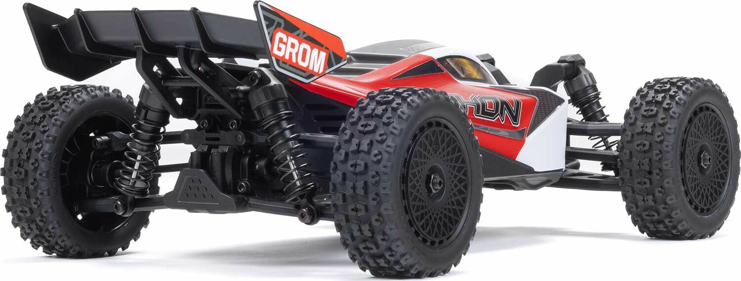 TYPHON GROM MEGA 380 Brushed 4X4 Small Scale Buggy RTR with Battery & Charger, Red/White