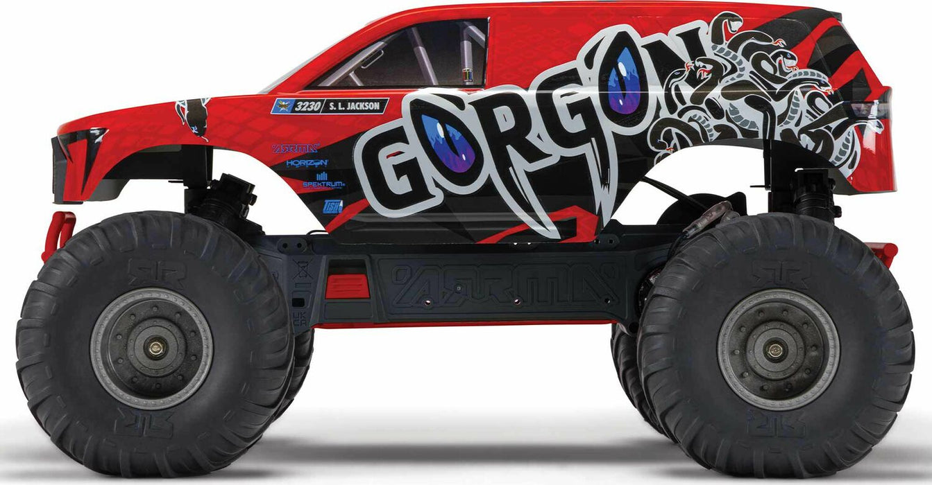 1/10 GORGON 4X2 MEGA 550 Brushed Monster Truck RTR with Battery & Charger, Red