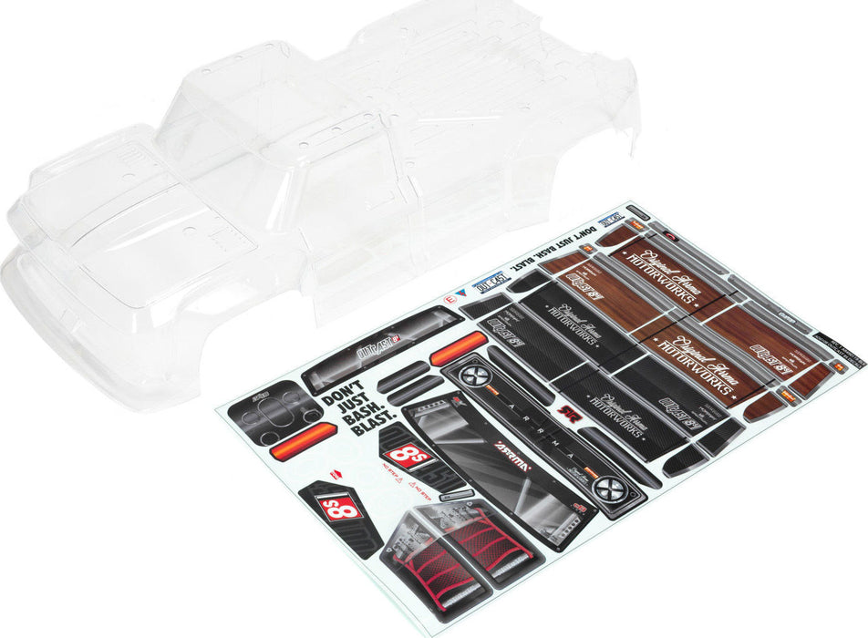 1/5 Clear Body Shell with Decals: OUTCAST 8S