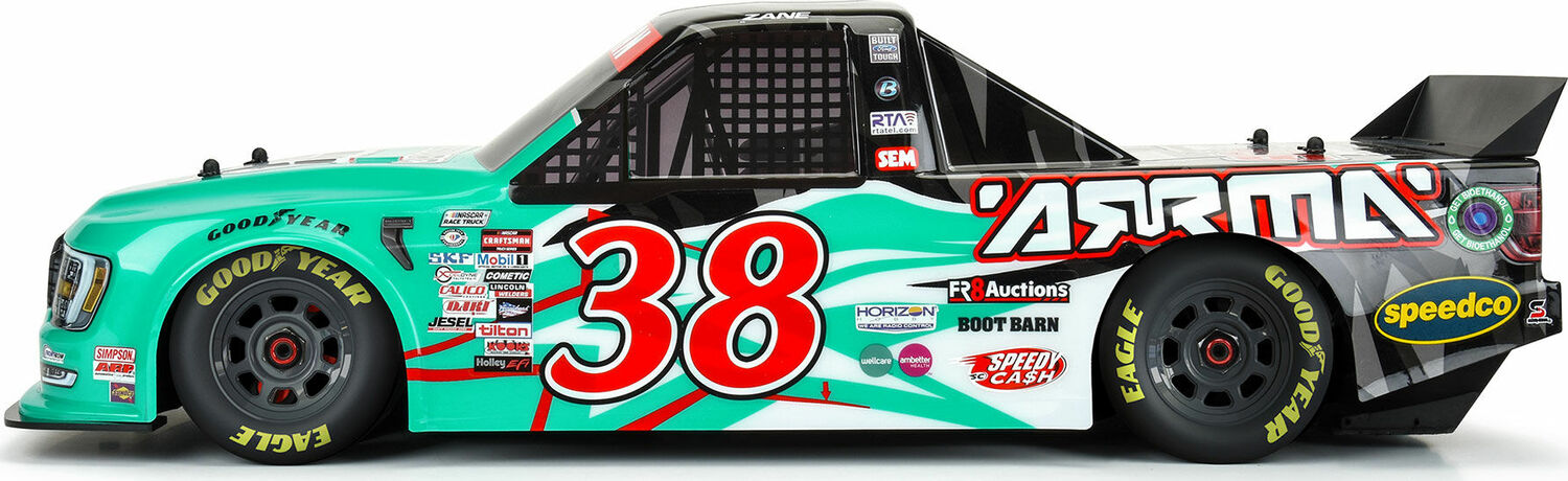 1/7 2023 NASCAR Ford F-150 No.38 Truck LE Body (Teal): Infraction 6S