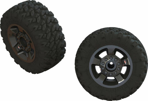 1/10 RAGNAROK MT Front/Rear 2.8 Pre-Mounted Tires, ST, 14mm Hex, Black Chrome (2)
