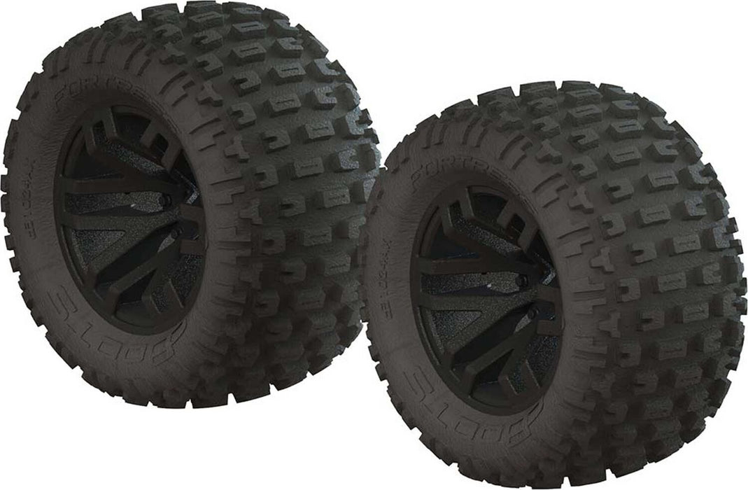 1/10 dBoots Fortress MT 2.2/3.0 Pre-Mounted Tires, 14mm Hex, Black (2)