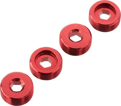 Nut Front Hub Aluminum Red (4)