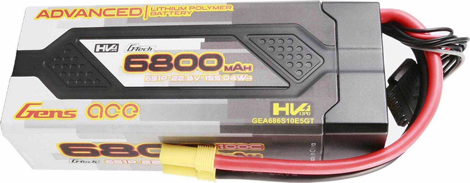 Gens ace G-tech Advanced 6800mAh 22.8 V 100C 6S1P HardCase Lipo Battery Pack 61# with EC5